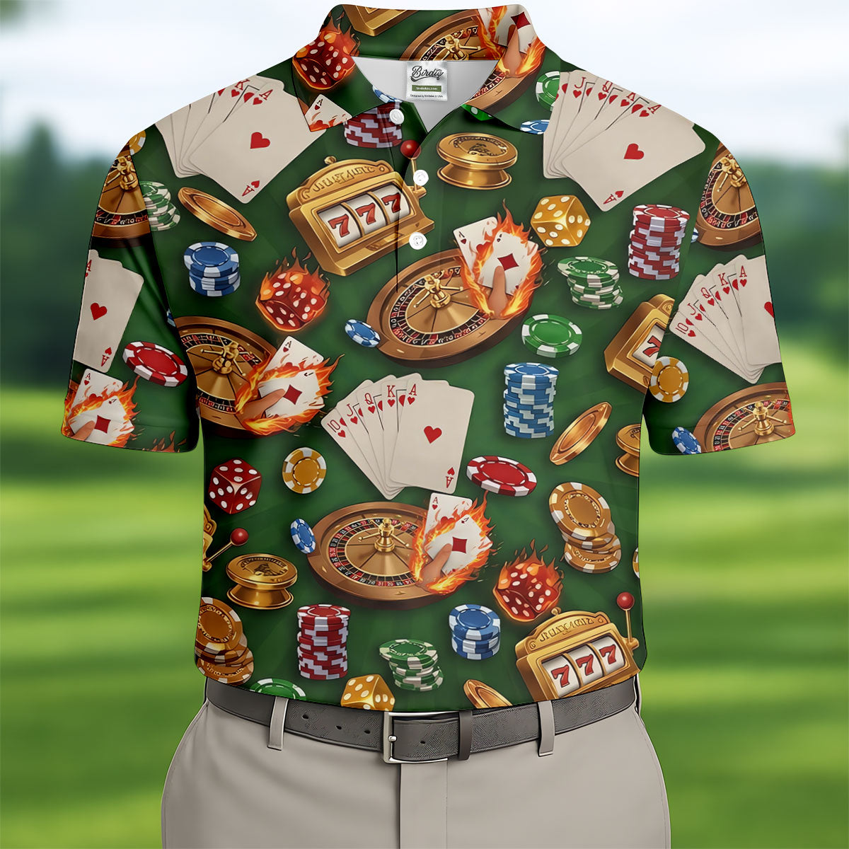 Casino Gambling Poker Golf Tops For Men, Golf Shirts For Men, Polo Shirtor Men, Golfing Apparel