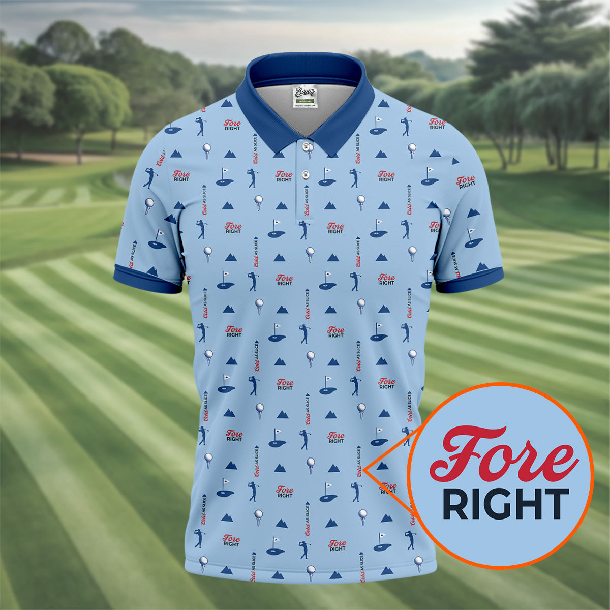 Fore Right Cold As Slice Golf And Beer Golf Shirts For Men, Polo Shirt Men, Golfing Apparel