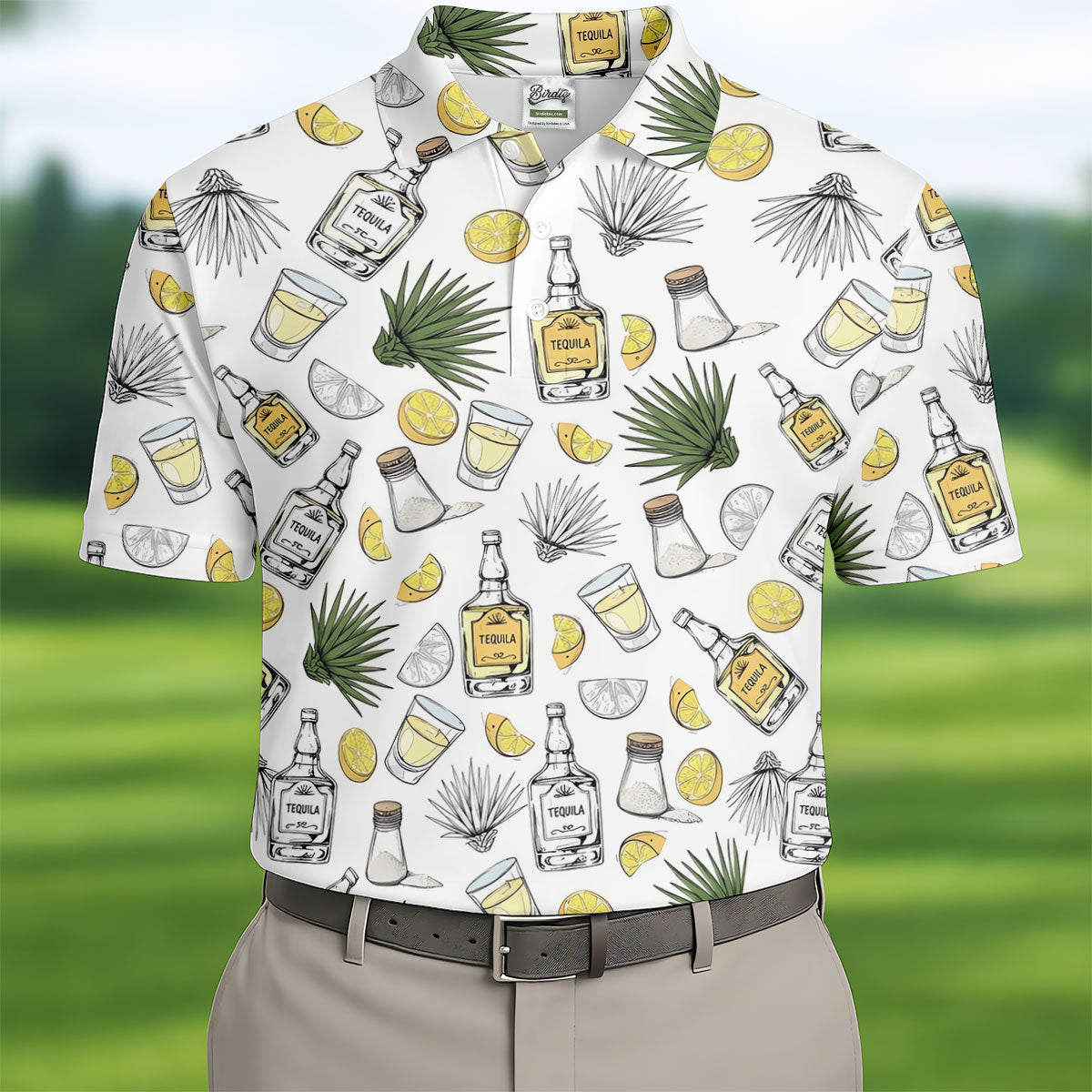 Tequila Lime Fiesta Time Golf Tops For Men, Cinco De Mayo Celebration Golf Shirts For Men