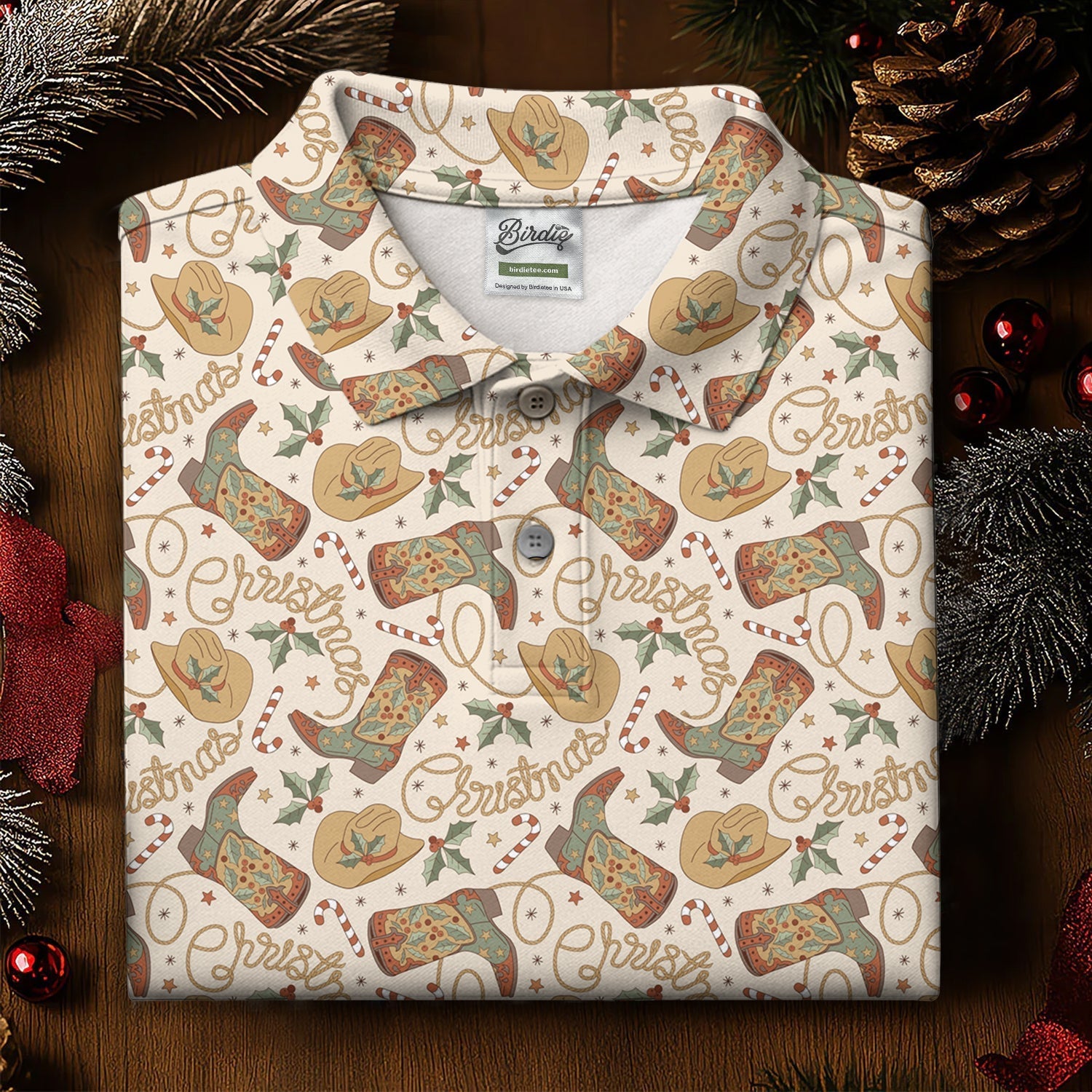 Western Christmas Golf Tops For Men, Christmas Golf Shirt, Polo ShirtFor Men, Golf Gift For Men
