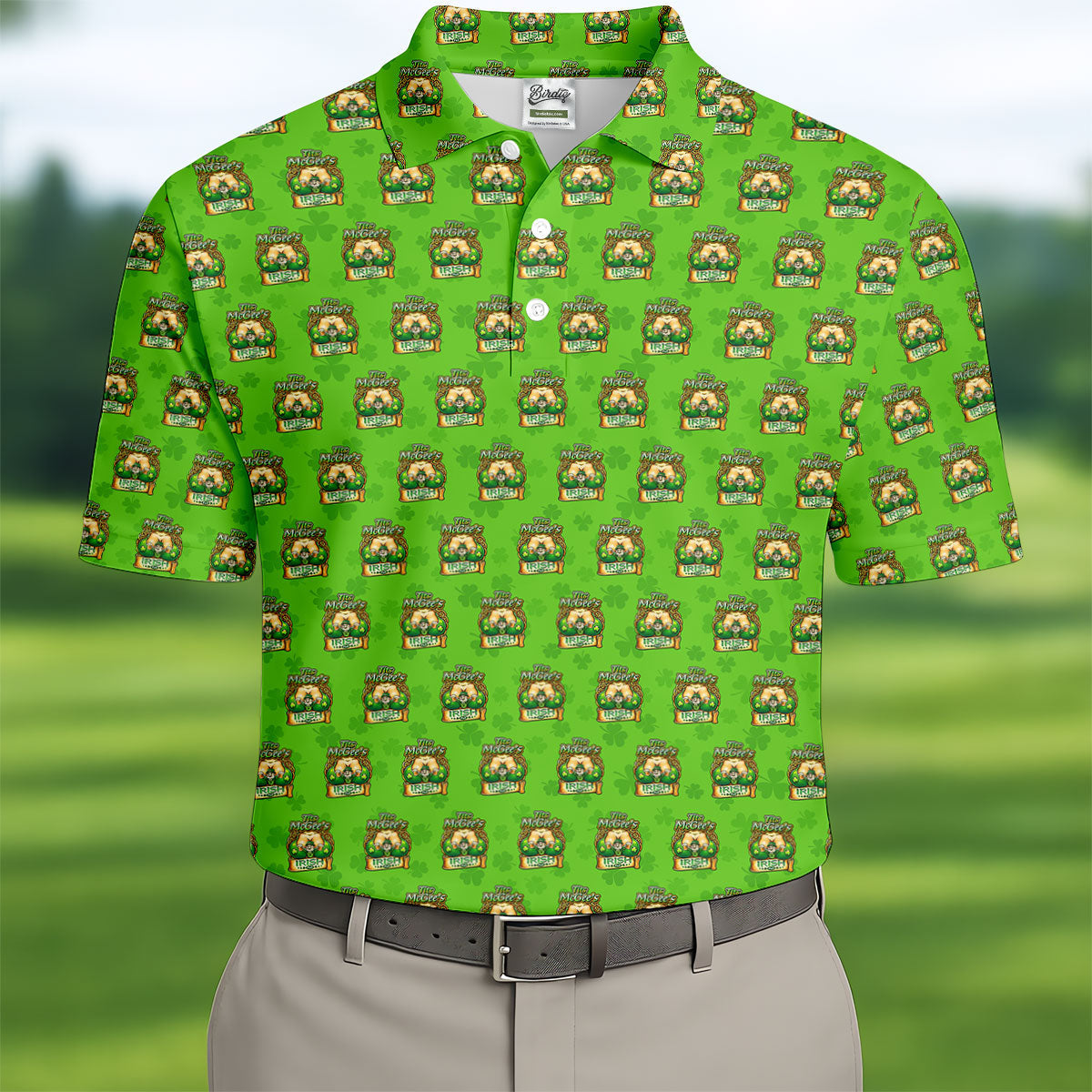 Green St Patrick's Day Funny Adult Shamrock Golf Shirt, Polo ShirtFor Men, Golf Shirts For Men