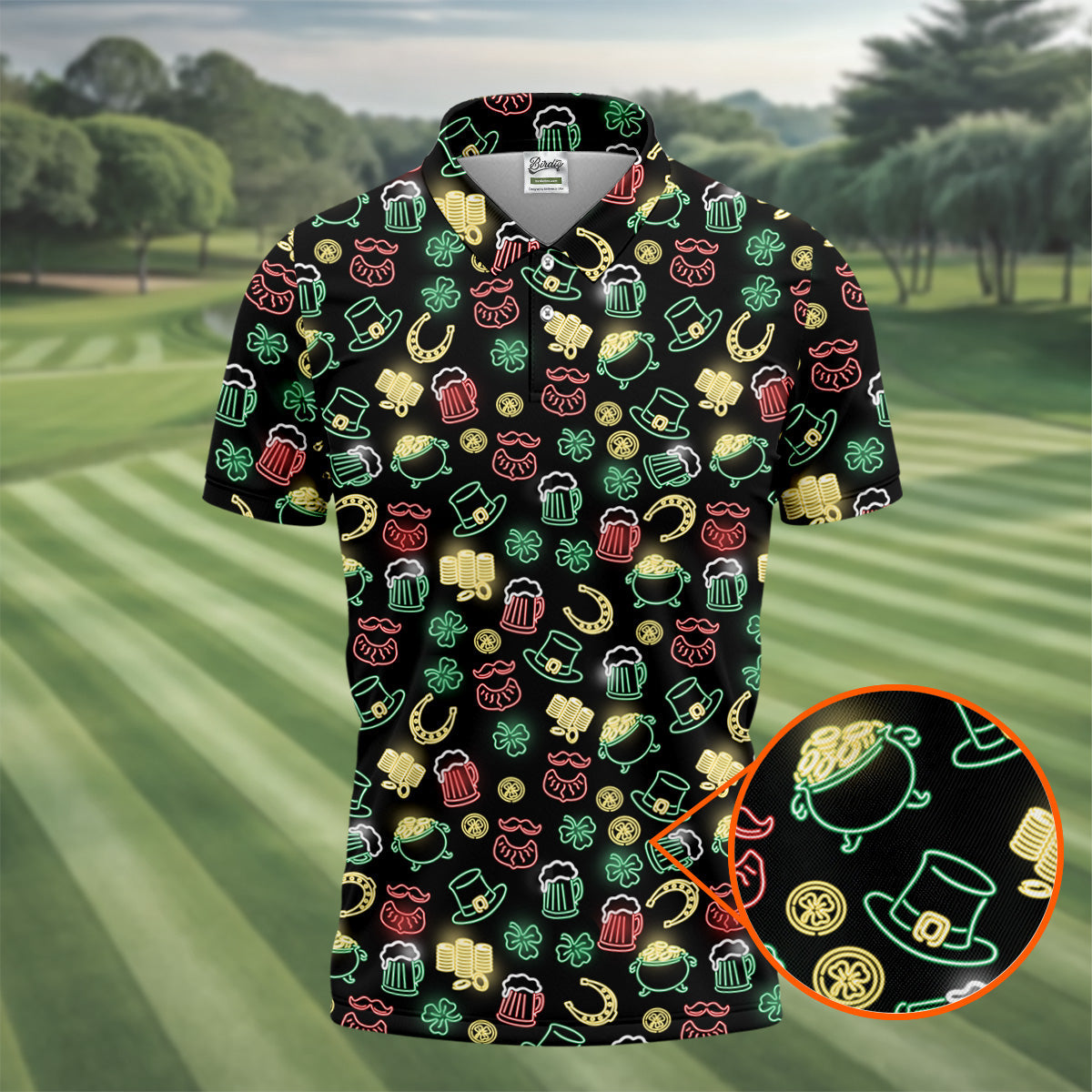 Leprechaun Hats Gold Coins Pot St Patrick's Day Shamrock Golf Shirt, Polo ShirtFor Men, Golf Shirts For Men