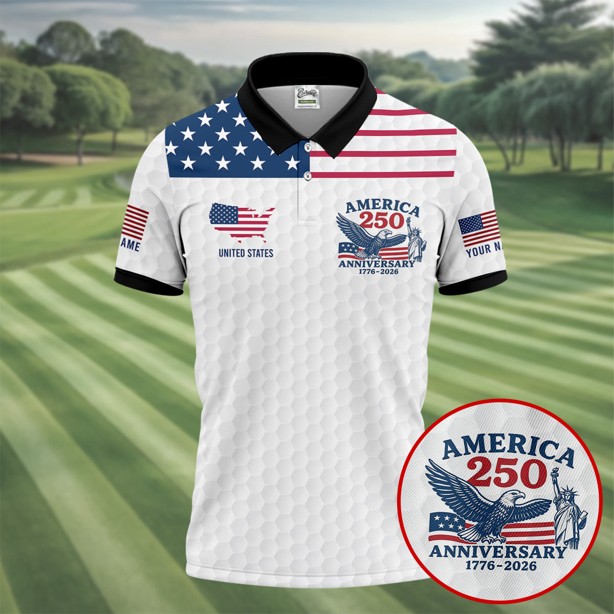 Descendant Of A Patriot Golf Tops For Men, America 250th Anniversary Golf Shirt, Polo Shirt Men