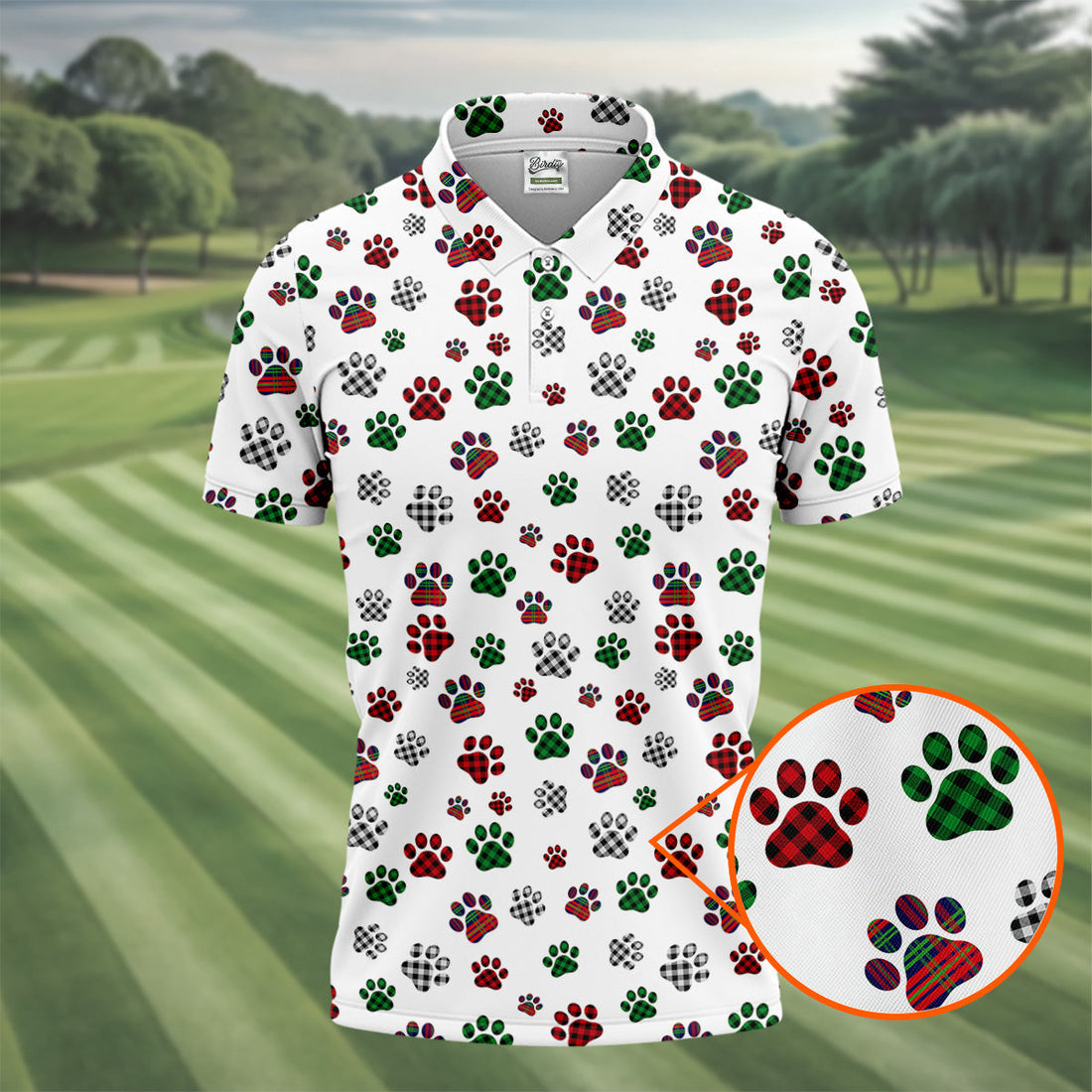 A Heartbeat At My Feet Paw Print Polo Shirtog Lover Gift Unique Gift For Golfer Polo ShirtFor Men