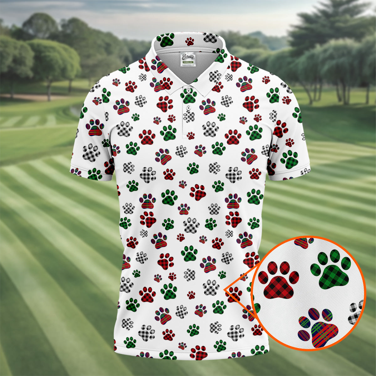 A Heartbeat At My Feet Paw Print Polo Shirtog Lover Gift Unique Gift For Golfer Polo ShirtFor Men