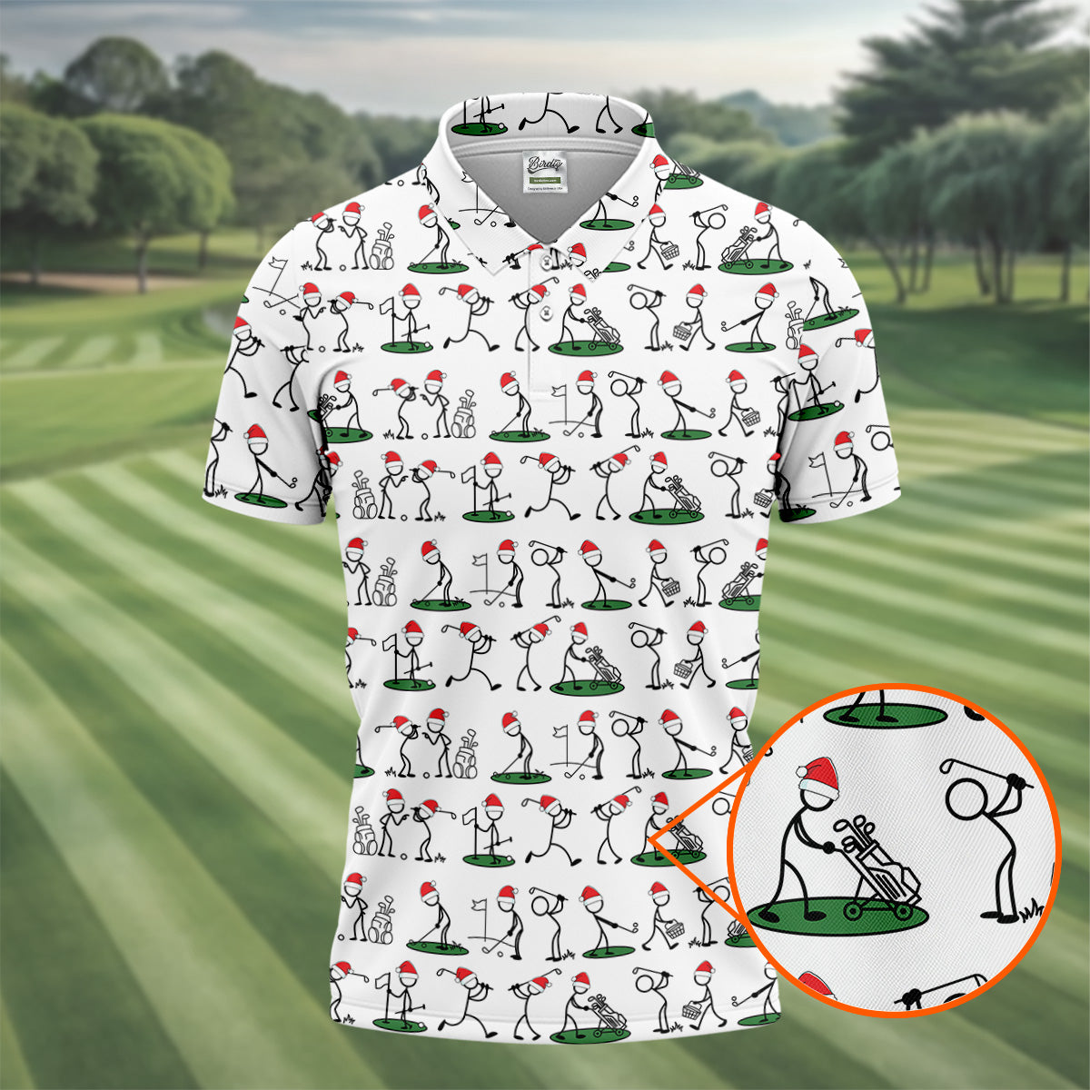 Funny Stickman Golf Pose Christmas Golf Shirt, Unique Gift For Golfer, Polo Shirts For Men