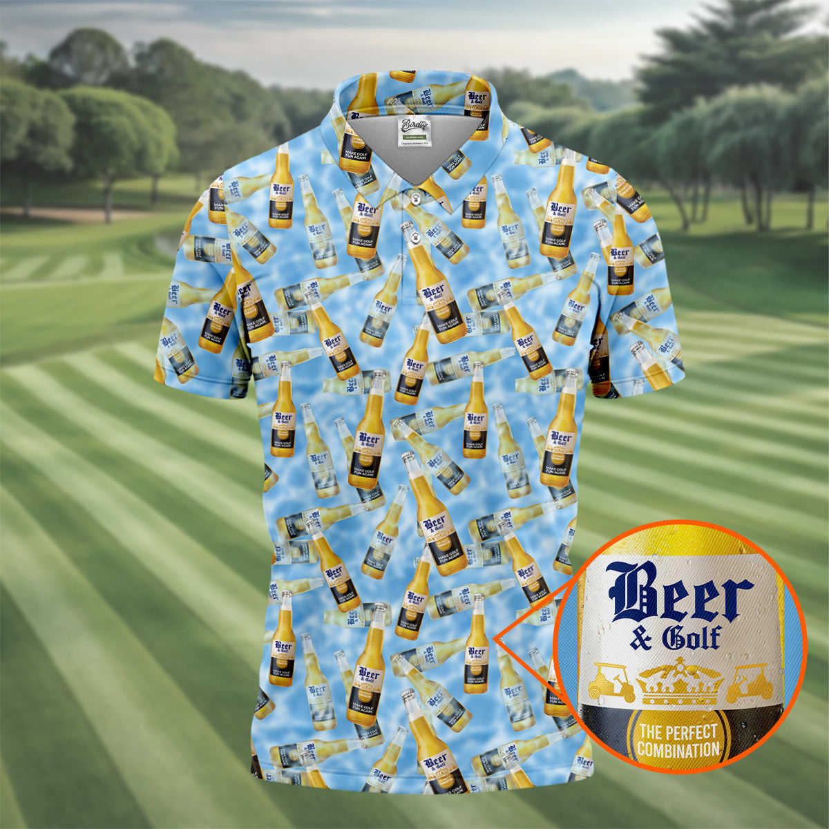 Beer And Golf The Perfect Combination Men's Funny Golf Shirts, Golf Shirts For Men, Polo ShirtFor Men