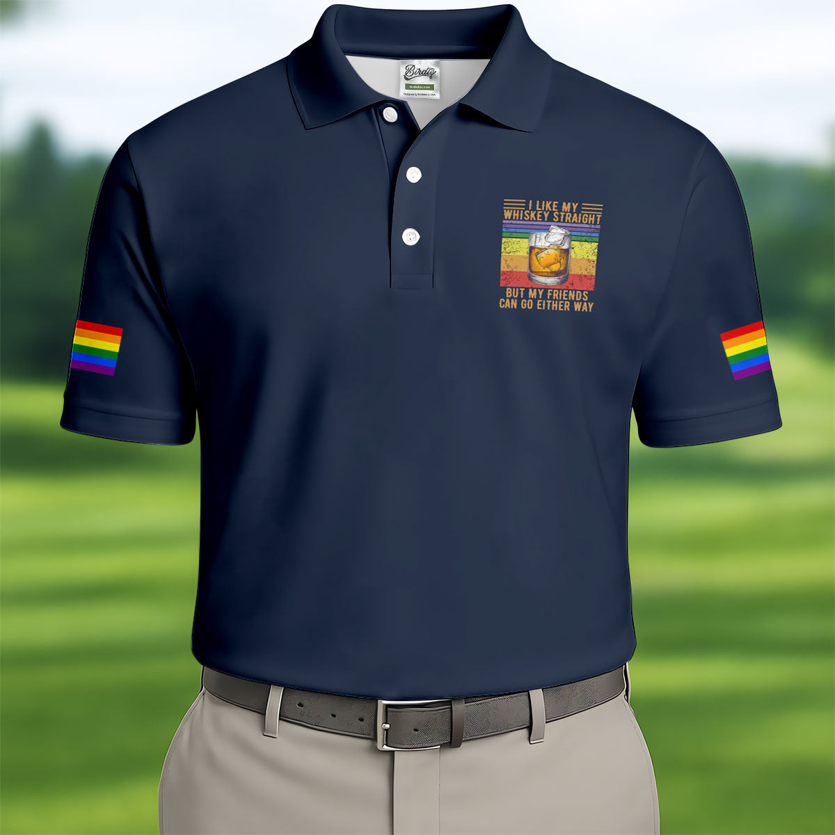I Like My Whiskey Straight LGBT Pride Month Men's Funny Golf Shirts, LGBT Support Pride Shirt