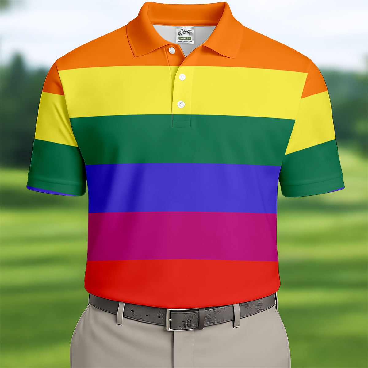 LGBT Rainbow Pride Month Celebrate Golf Tops For Men, Pride Colors Golf Shirts For Men