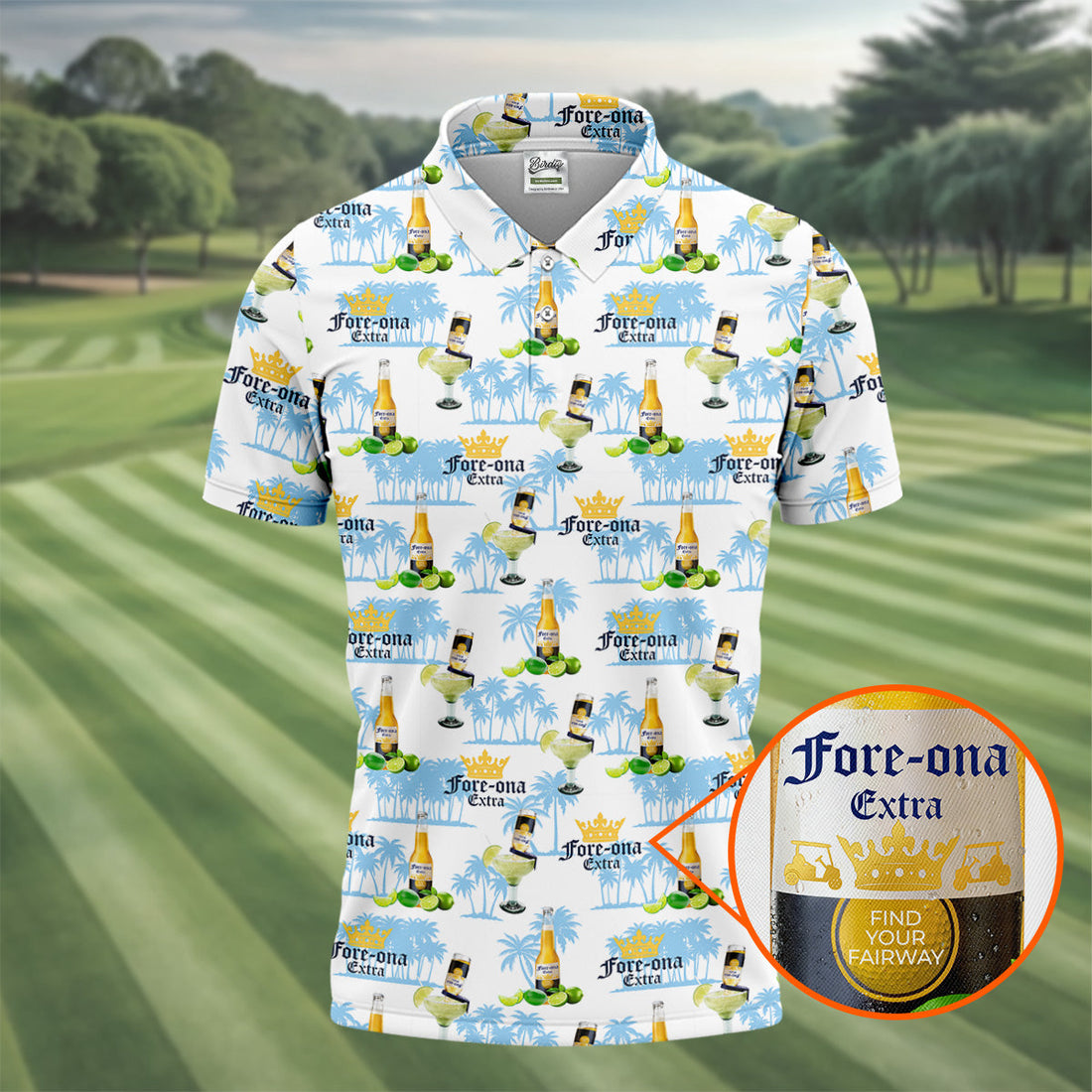 Fore-ona Extra Find Your Fairway Golf And Beer Men's Funny Golf Shirts, Golf Shirts For Men