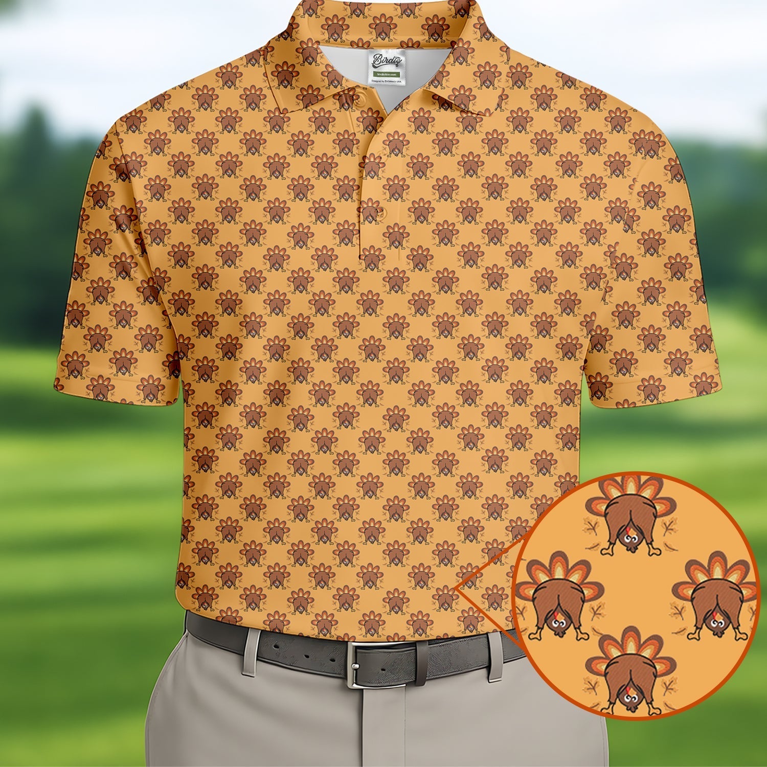 Guess What Turkey Funny Thanksgiving Polo Shirt Polo ShirtFor Men, Cool Golf Gift, Golfing Apparel