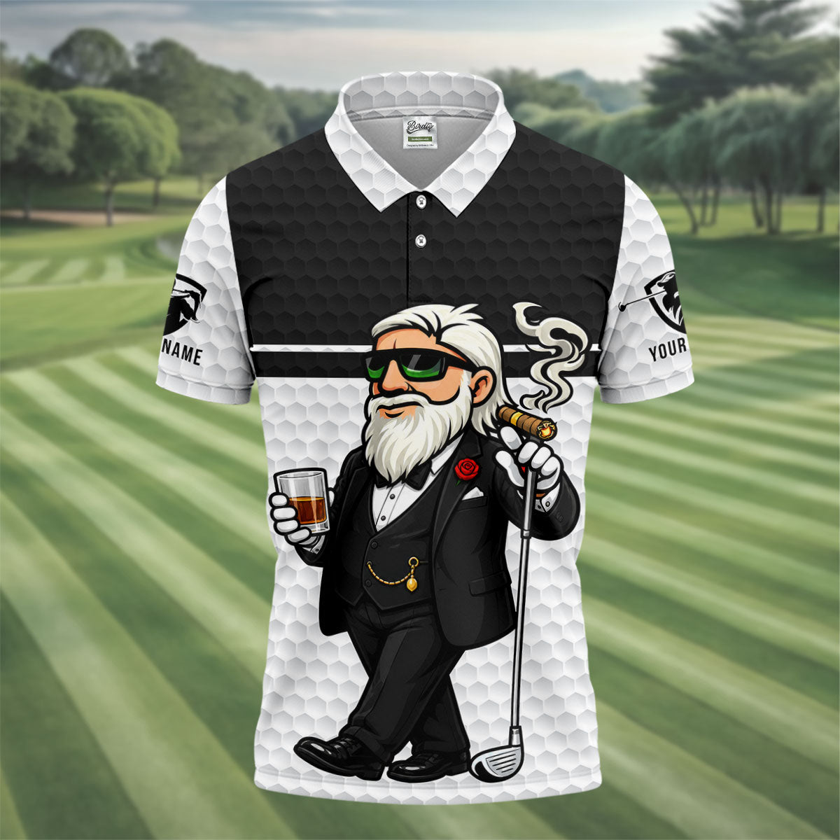 The Golf Father Golf Man Golf Ball Pattern Funny Golf Shirts, Father's Day Golf Shirt, Golf Gift For Dad
