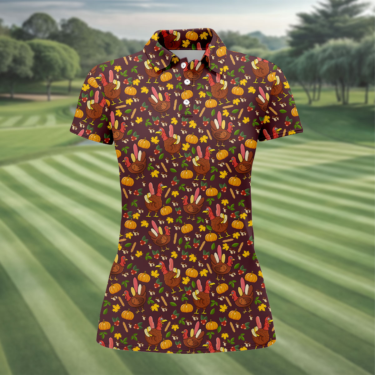 Funny Thanksgiving Ladies Golf Tops, Golf Shirt For Women, Unique Gift For Golfer