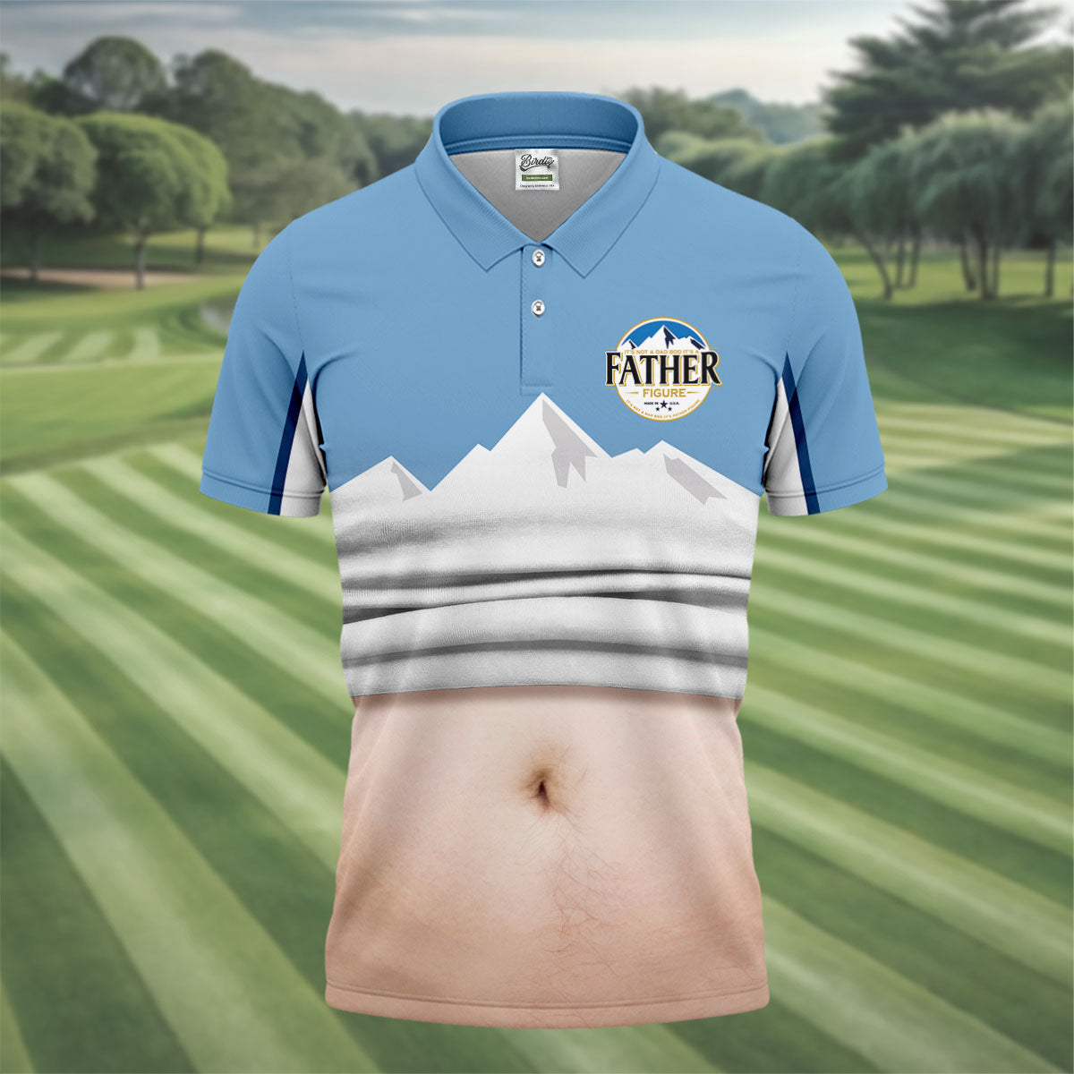 It's Not A Dad Bod It's A Father Figure Men's Funny Golf Polo Shirther's Day Golf Shirt, Golf Gift For Dad