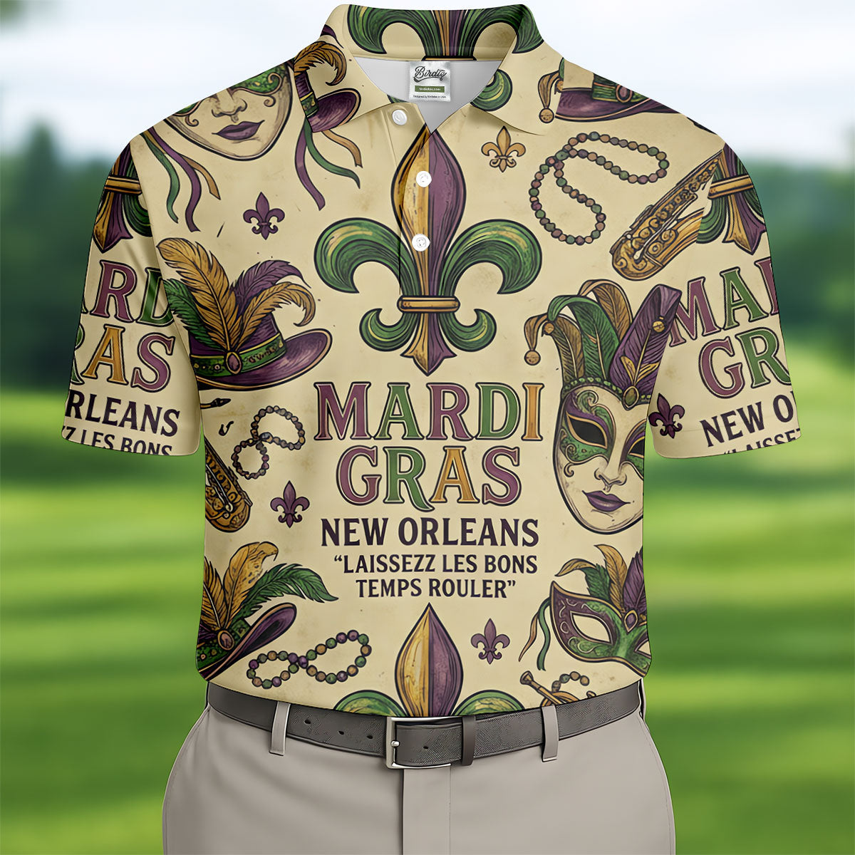Mardi Gras New Orleans Fleur De Lis Carnival Hat Men's Golf Polo Shirtlf Shirts For Men
