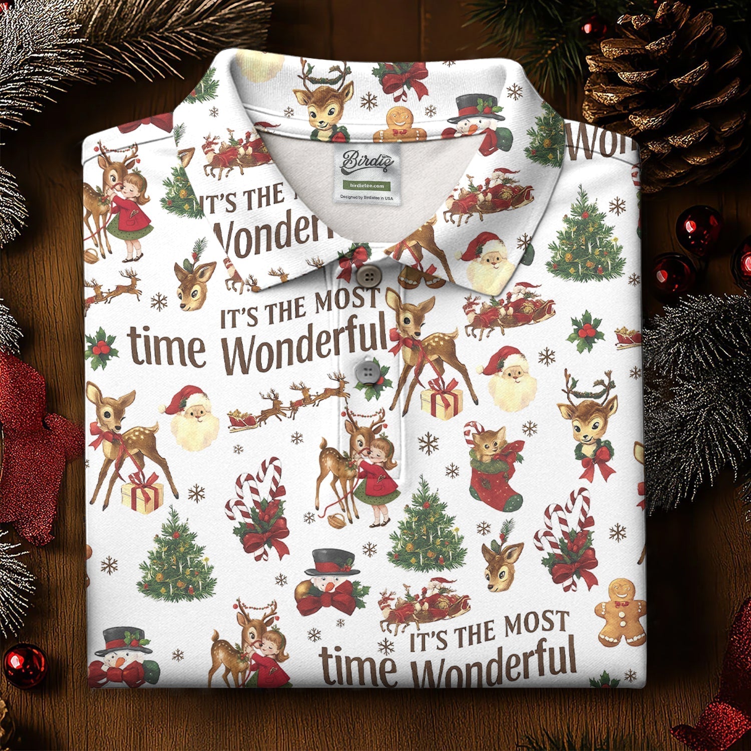 It's The Most Wonderful Time Christmas Golf Shirt, Cute Golf Outfit, Polo ShirtFor Men, Golf Gift For Men