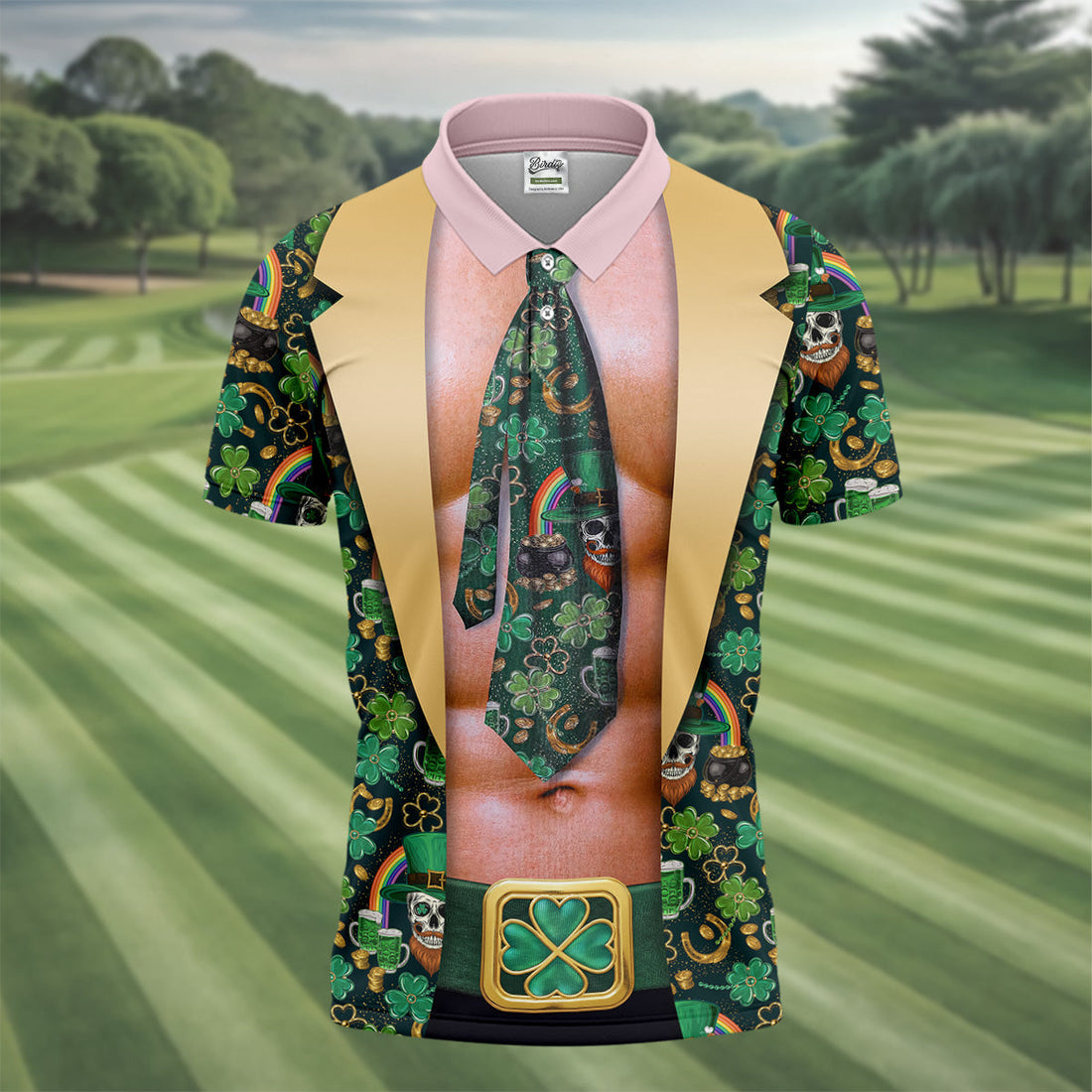 Funny Costume Shamrock St Patrick's Day Golf Shirt, Performance Golf Shirt, Polo ShirtFor Men