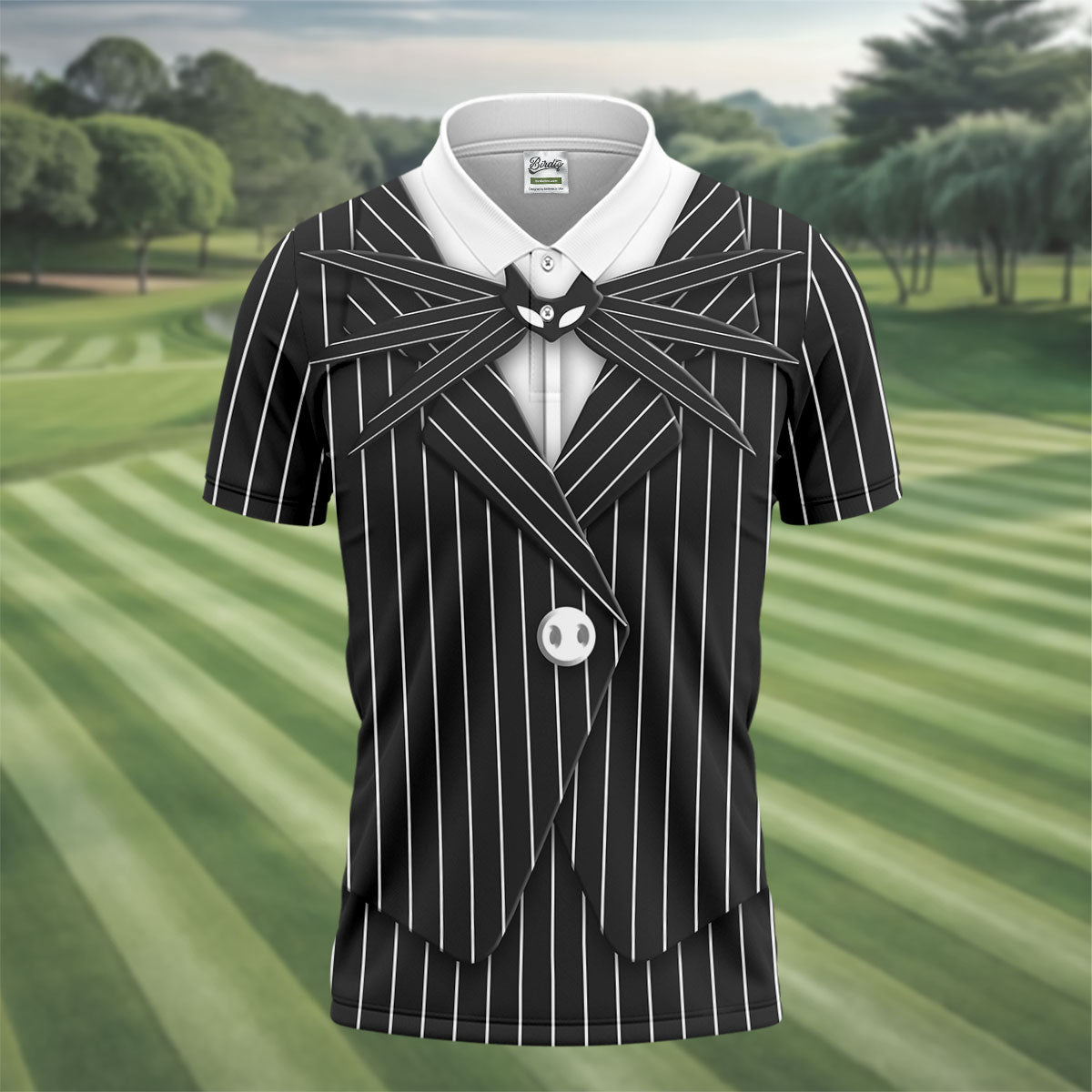 The Nightmare Man Golf Tops For Men, Fun Men's Golf Polos, Horror Cosplay Halloween Golf Shirt