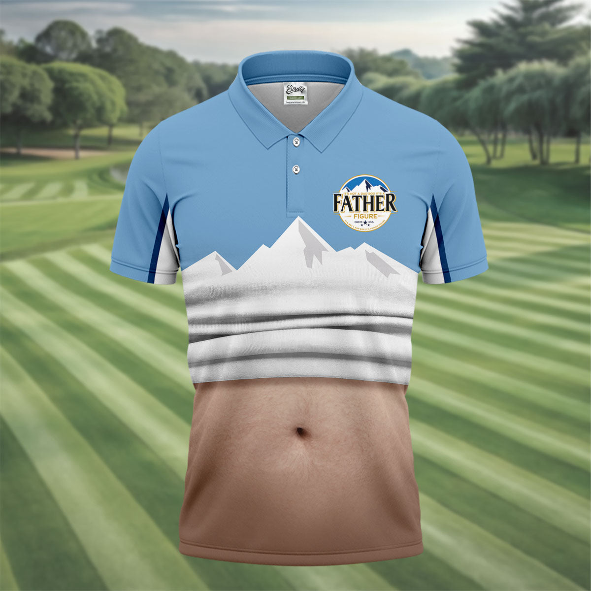 It's Not A Dad Bod It's A Father Figure Men's Funny Golf Polo Shirther's Day Golf Shirt, Golf Gift For Dad