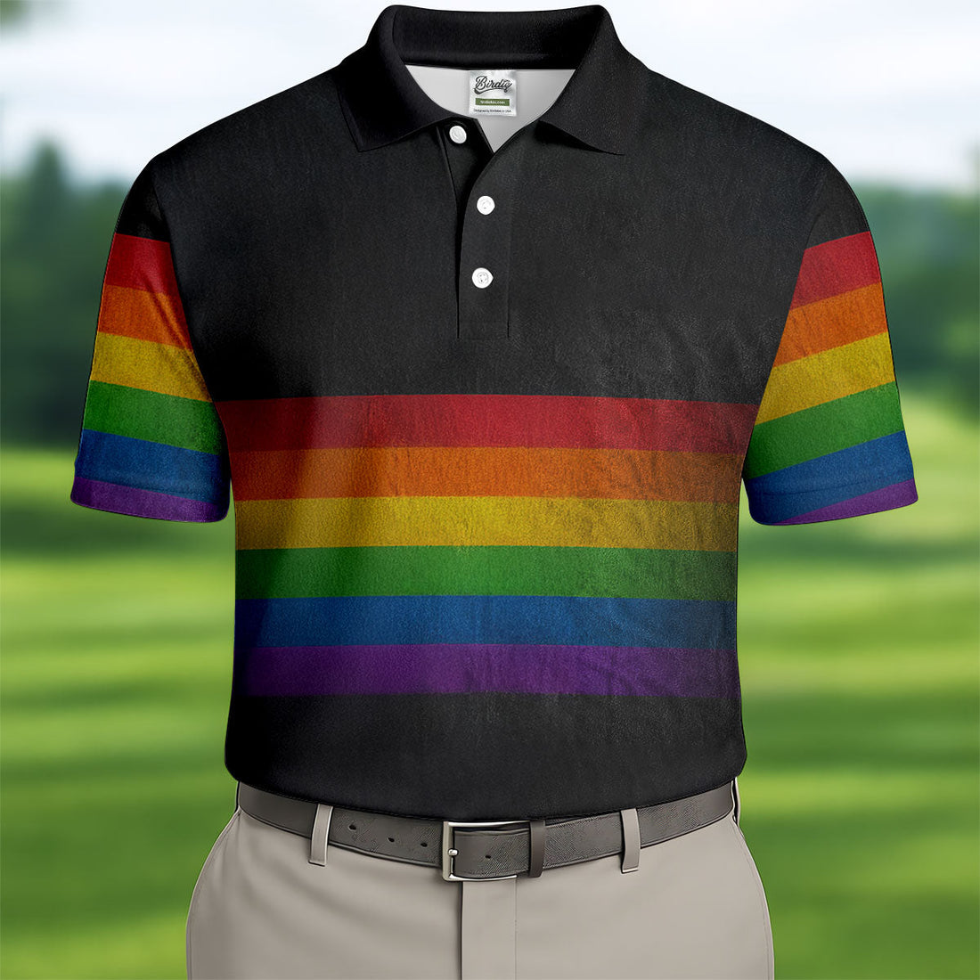 Pride Rainbow Flag Retro Golf Shirt, LGBTQ Month Polo Shirtor Men, Golf Shirts For Men
