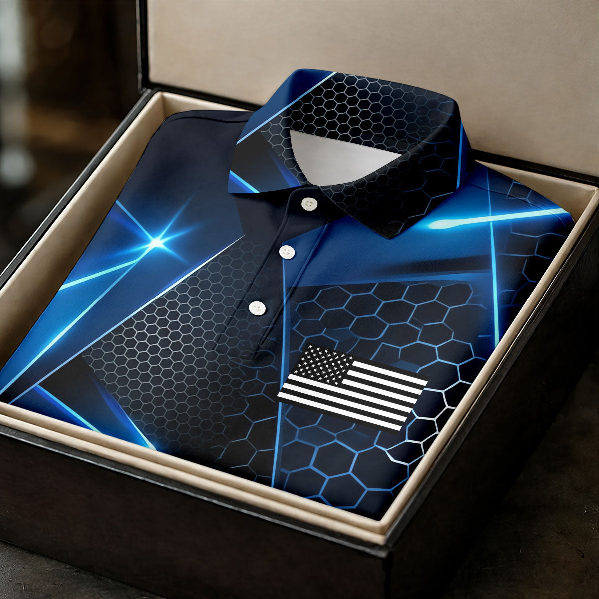 Black And Blue Gradient Patriotic Golf Shirt, 250 Years 4th Of July Golf Shirt For Women