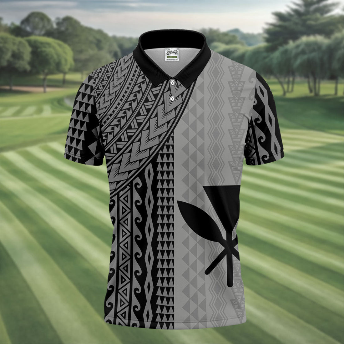 Polynesian Tribal Pattern Vintage Golf Shirt, Hawaiian Golf Shirt, Polo Shirtor Men