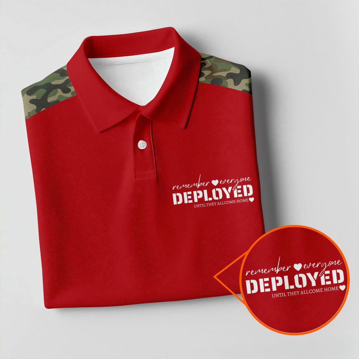 Remember Everyone Deployed Camo Red Patriotic 4th Of July Golf Shirt, 250th Anniversary Golf Shirt For Women