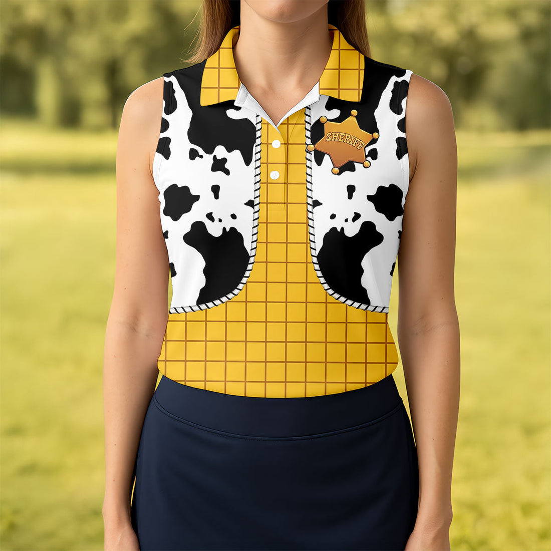 Cowboy Toy Hawaiian Golf Shirt, Cartoon Style Women's Golf Tops, Ladies Golf Shirts