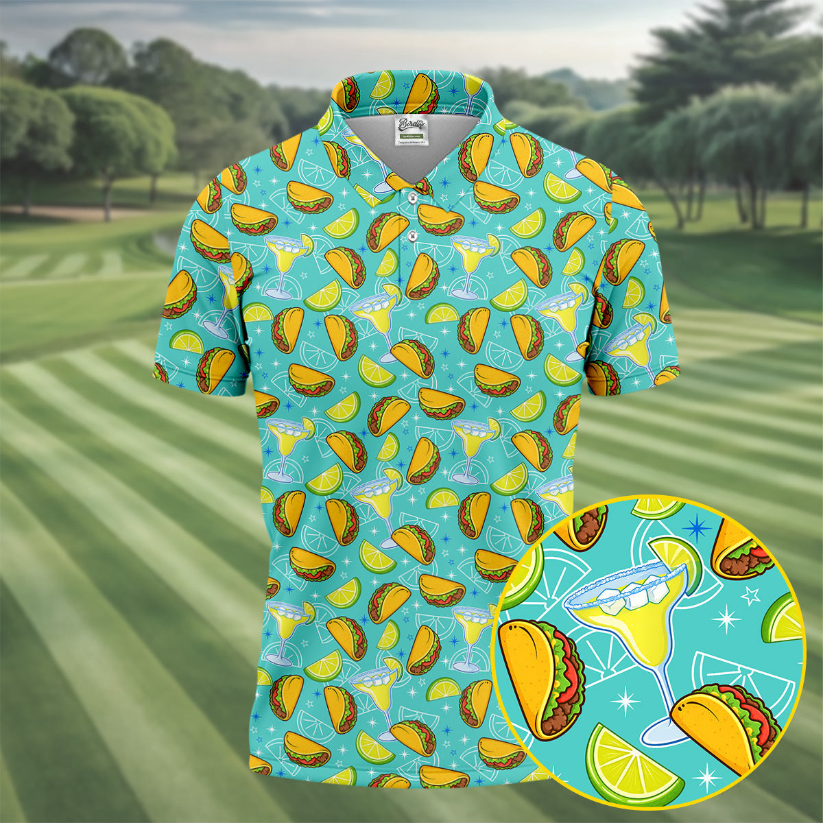 Cocktail Margarita Taco Men's Polo Shirtinco De Mayo Celebration Fiesta Golf Shirt For Men