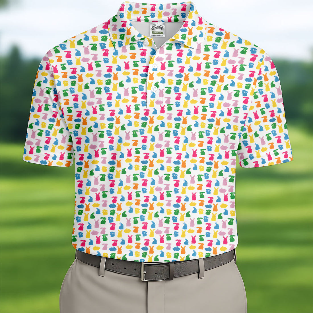 Bunny Hops Seamless Pattern Easter Golf Shirt, Golf Shirts For Men, Men's Funny Golf Shirts, Polo Shirt Men