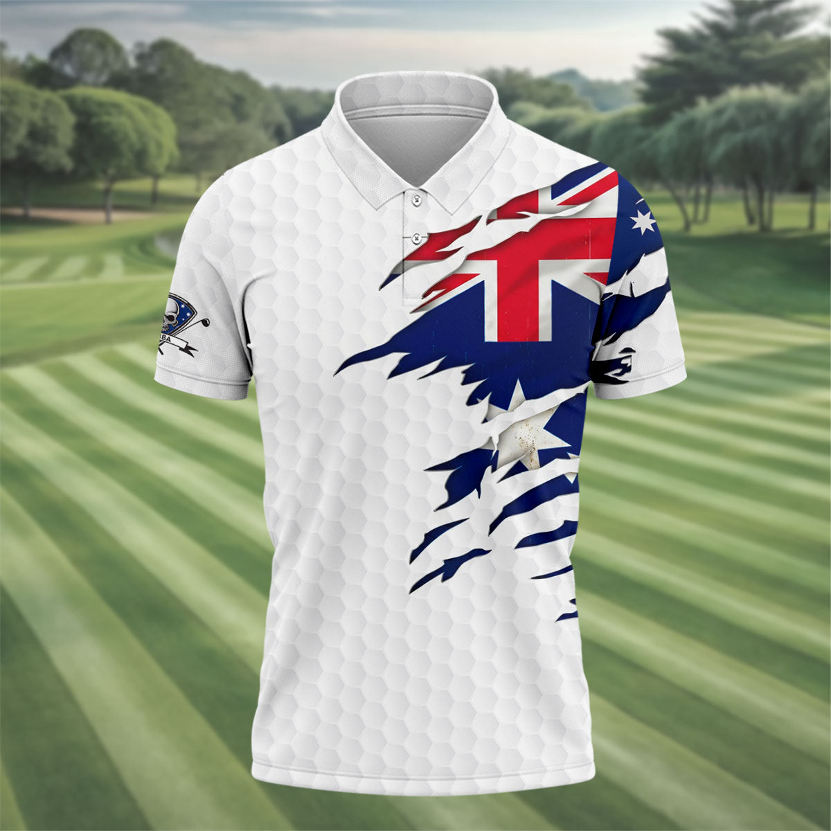 It Takes A Lot Of Ball To Golf The Way I Do Australia Flag Print Men's Golf Top, Golf Shirts For Men