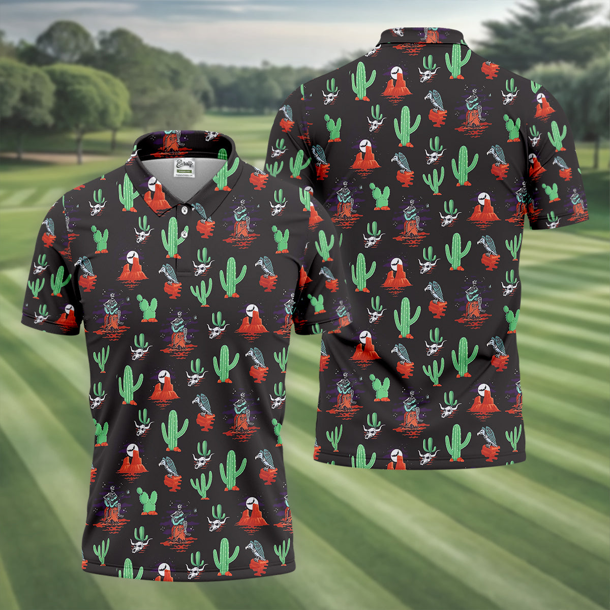 Funny Golf Polo ShirtMen, Skull Golf Shirt, Dad Golf Gift