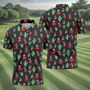 Funny Golf Polo ShirtMen, Skull Golf Shirt, Dad Golf Gift