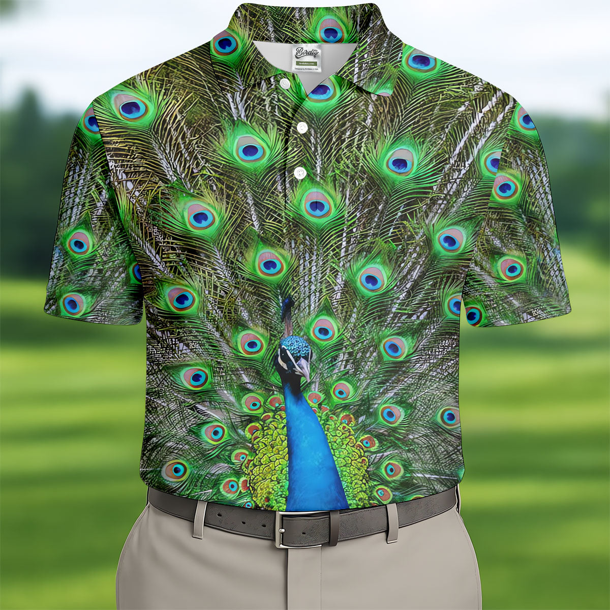 The Peacock Unique Golf Shirt, Golf Tops For Men, Golf Shirts For Men, Polo ShirtFor Men