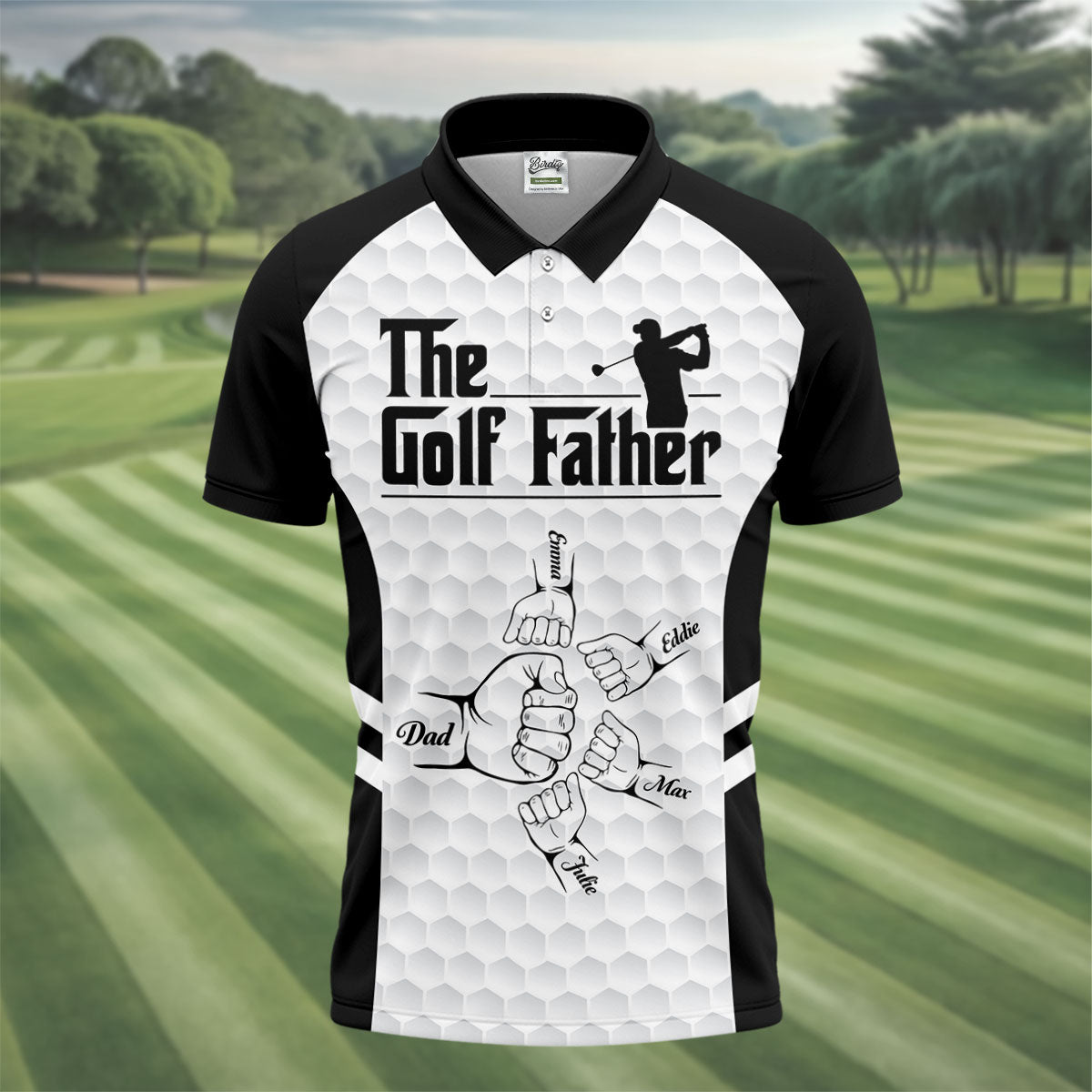 The Golf Father Golf Ball Pattern Golf Tops For Men, Golf Shirt For Dad, Father's Day Golf Gift