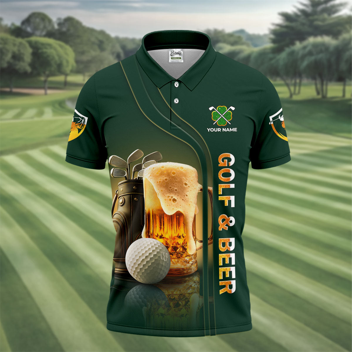 If You Drink Definitely Drive Golf And Beer St Patrick's Day Green Golf Shirts For Men, Golf Gift For Men