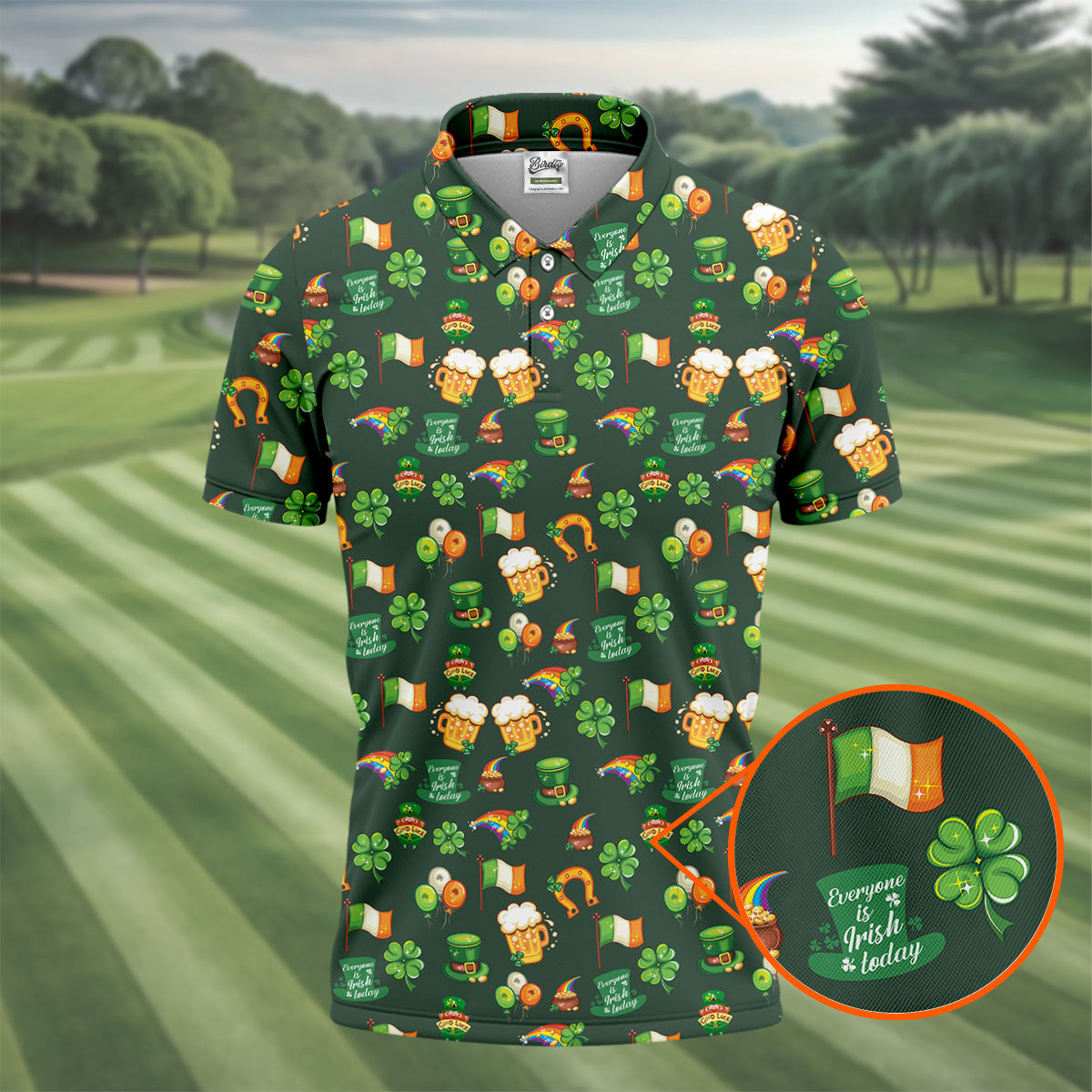 Everyone Is Irish Today Shamrock St Patrick's Day Dark Green Golf Shirt, Polo ShirtFor Men, Golf Shirts For Men