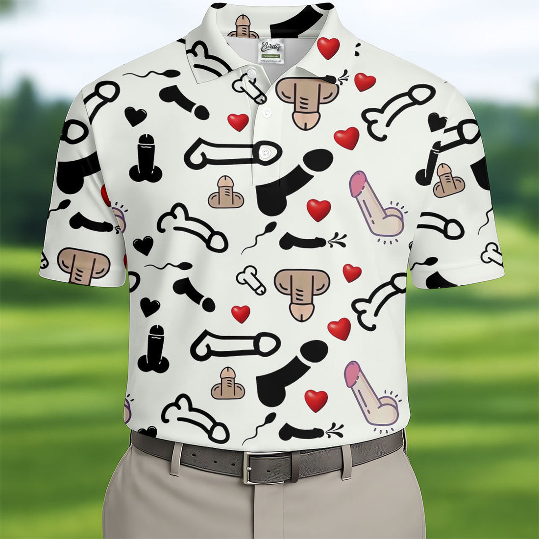 Adult Humor LGBT Pride Men's Funny Golf Shirts, Gay Pride Month Celebrate Golf Shirts For Men