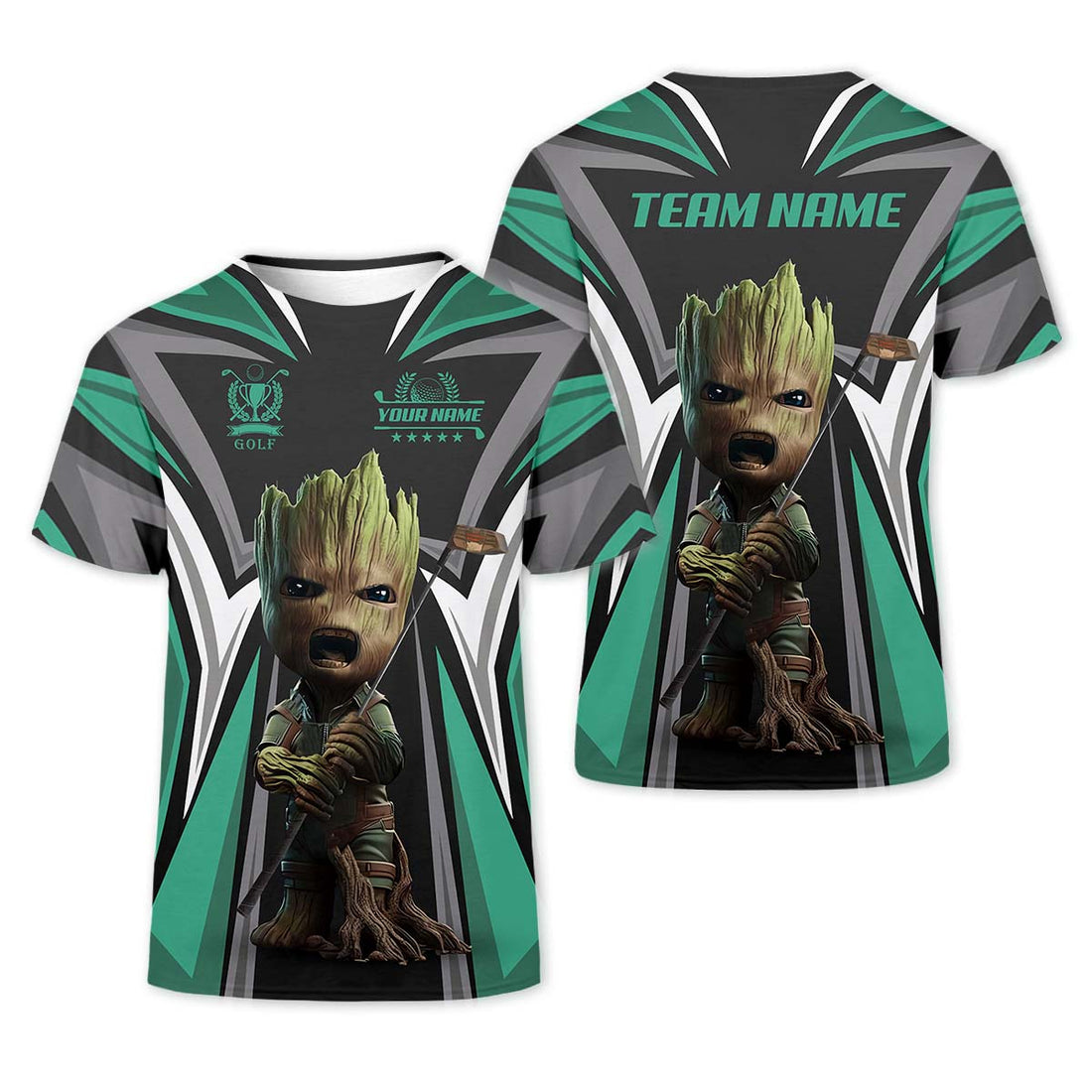 Angry BabyGroot Customize Golf Polo Shirtift For Golfers, Golf Gift Ideas