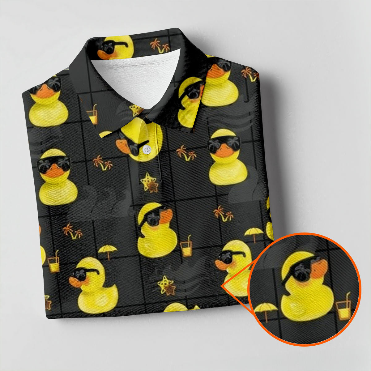 Yellow Rubber Duck Men's Funny Golf Shirts, Black Golf Shirt, Polo ShirtFor Men, Golf Shirts For Men