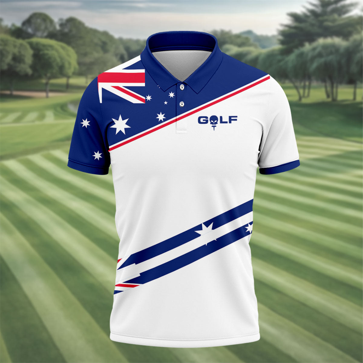 I Put It In Every Hole Australia Flag Print Men's Golf Top, Polo Shirt Men, Golf Shirts For Men