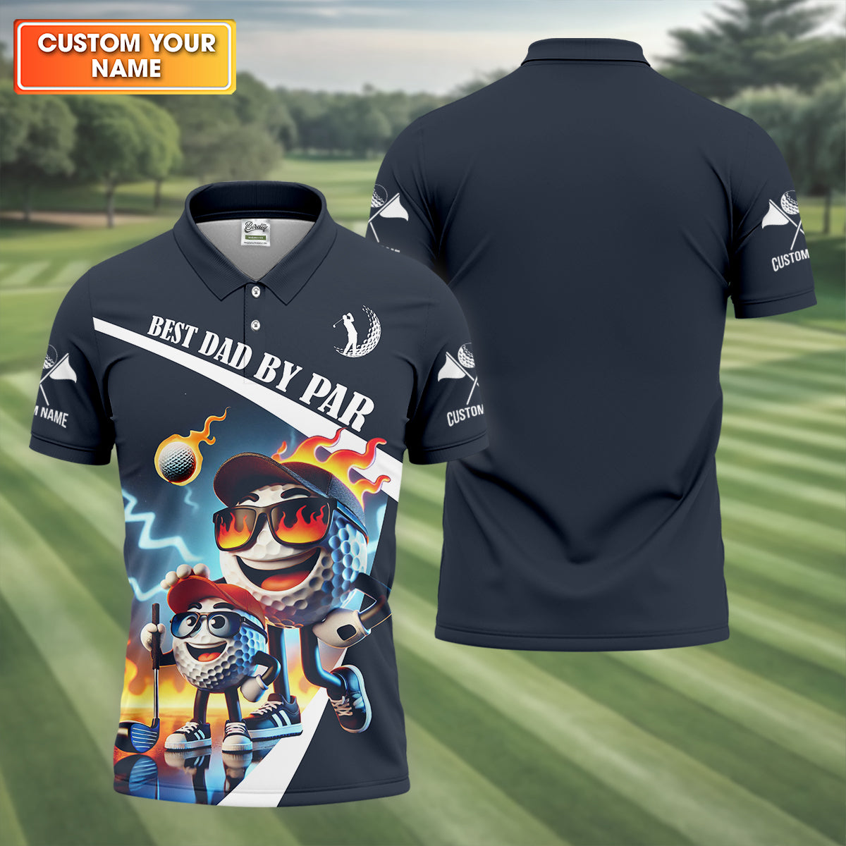 Best Dad By Par Custom Funny Golf Polo Shirthristmas Golf Gift