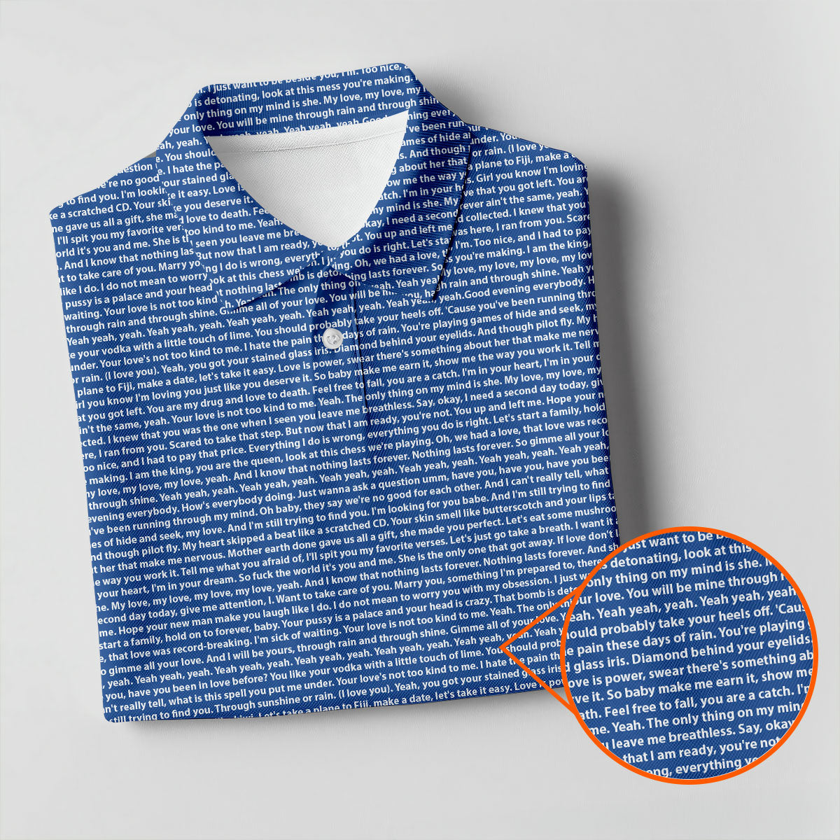 Blue Text Pattern Golf Polo Shirt, Golf Polo Shirts For Men, Mens Golf Apparel