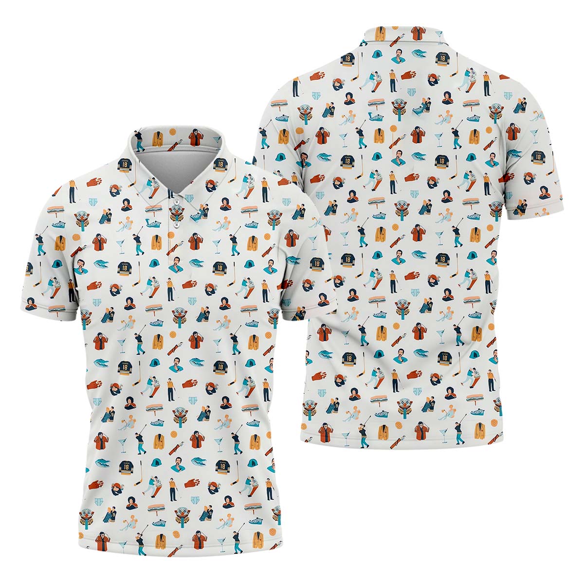 Adventure Icons Golf Polo Shirtf Gifts For Men, Golf Gift Ideas