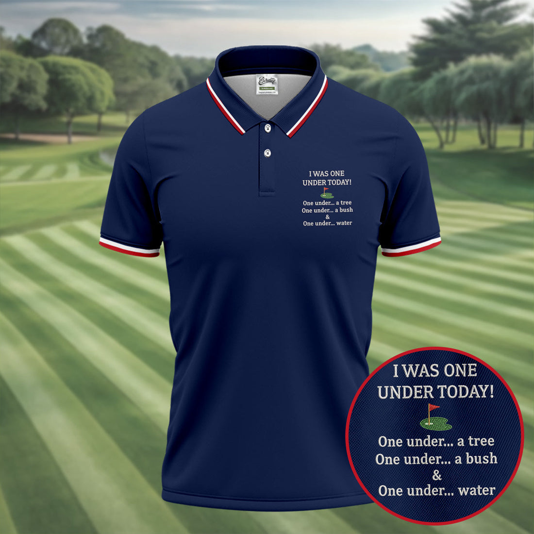 I Was One Under Today Navy Golf Shirt, Funny Golf Shirt, Golf Shirts For Men, Polo Shirtor Men