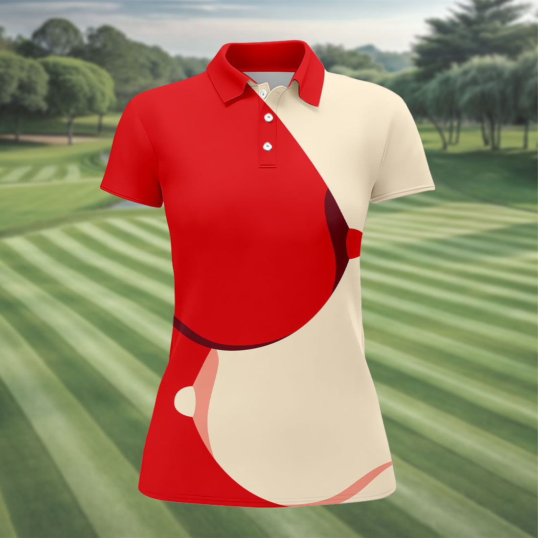 Santa Claus Belly Christmas Design Golf Shirt, Women's Golf Shirt, Hawaiian Golf Shirt, Golf Polo For Women