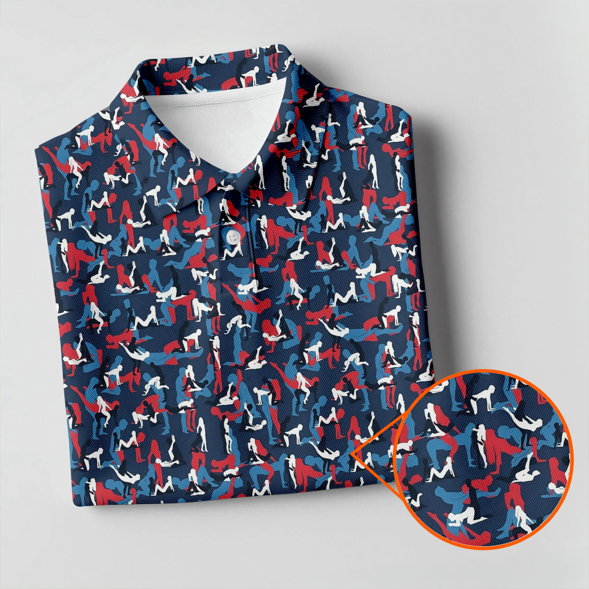 Naughty Position Dirty Humor Red White Blue 250th Anniversary Fun Golf Shirts For Men, Valentines Golf Gift