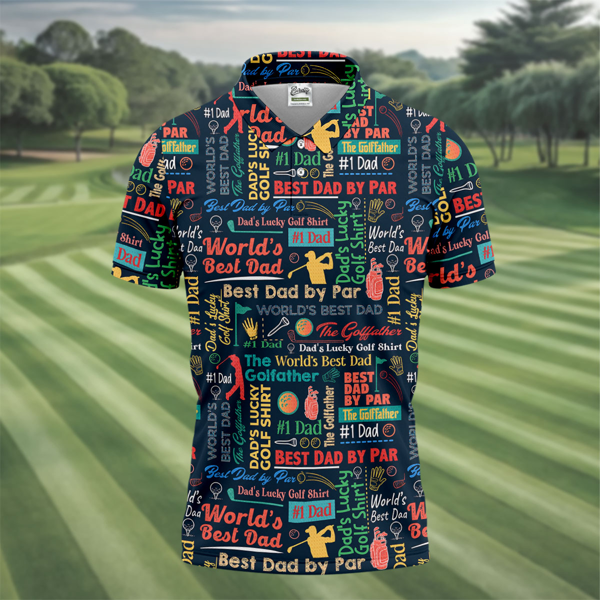 Best Dad By Par World's Best Dad Father's Day Golf Shirt, Golf Gift For Dad, Polo Shirtor Men