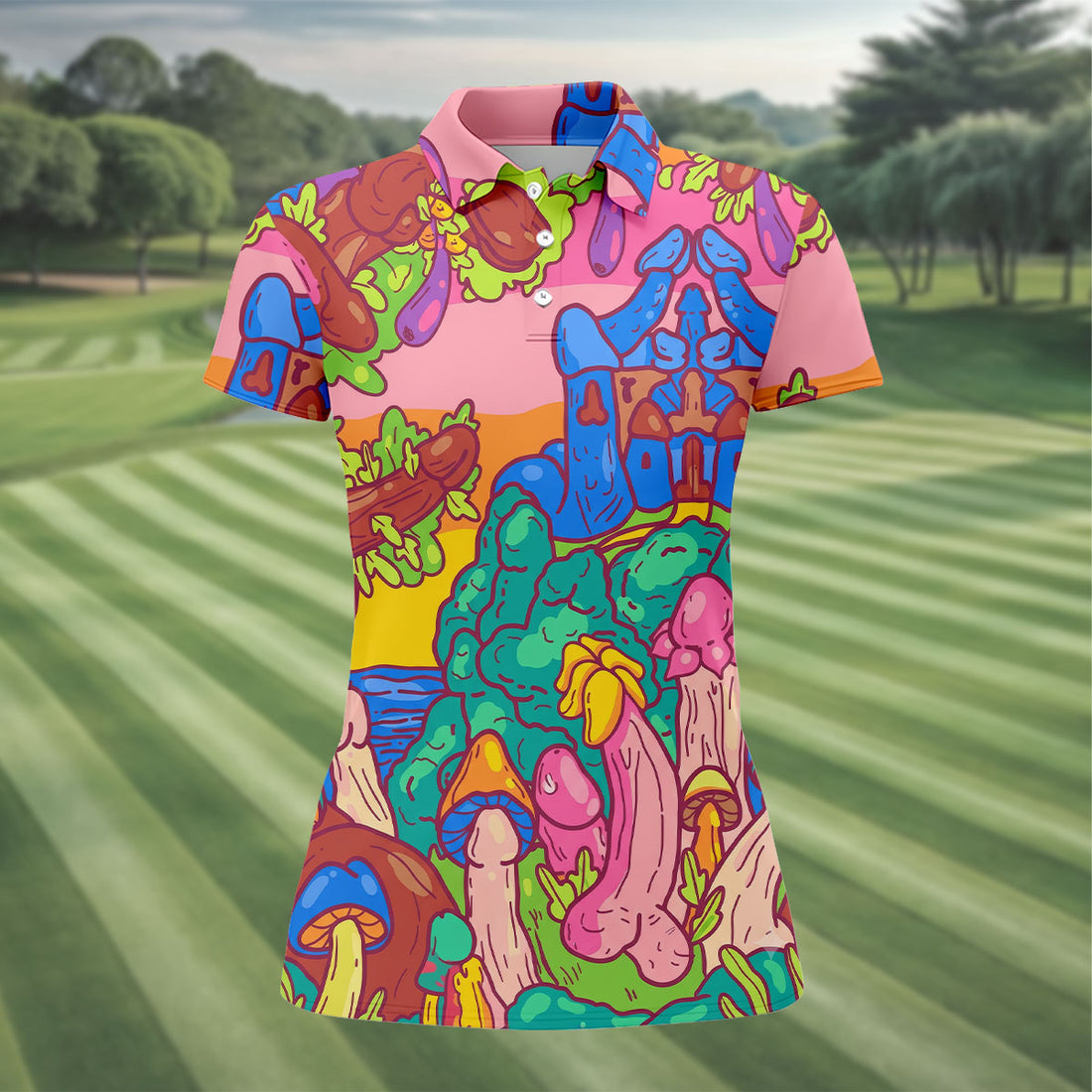 Funny Adult Fantasy Island Novelty Golf Shirt, Ladies Golf Shirts, Women’s Golf Apparel