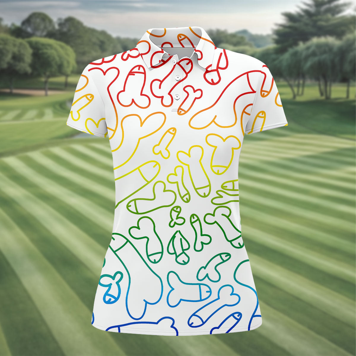 Dirty Humor White Golf Shirt, Fun Women's Golf Shirts, Golf Gifts For Women, Ladies Golf Shirts